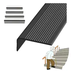 GENERICO - Caucho Seguridad Antideslizante Autoadhesivo Escalones 300cm Negro
