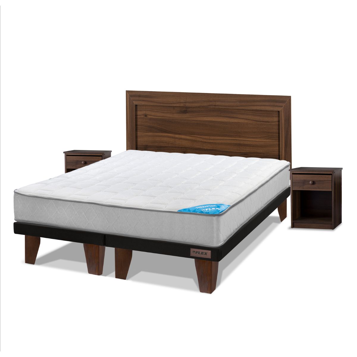 FLEX - Cama Europea Flat Therapedic New 2 plazas B/D + Set Asturias