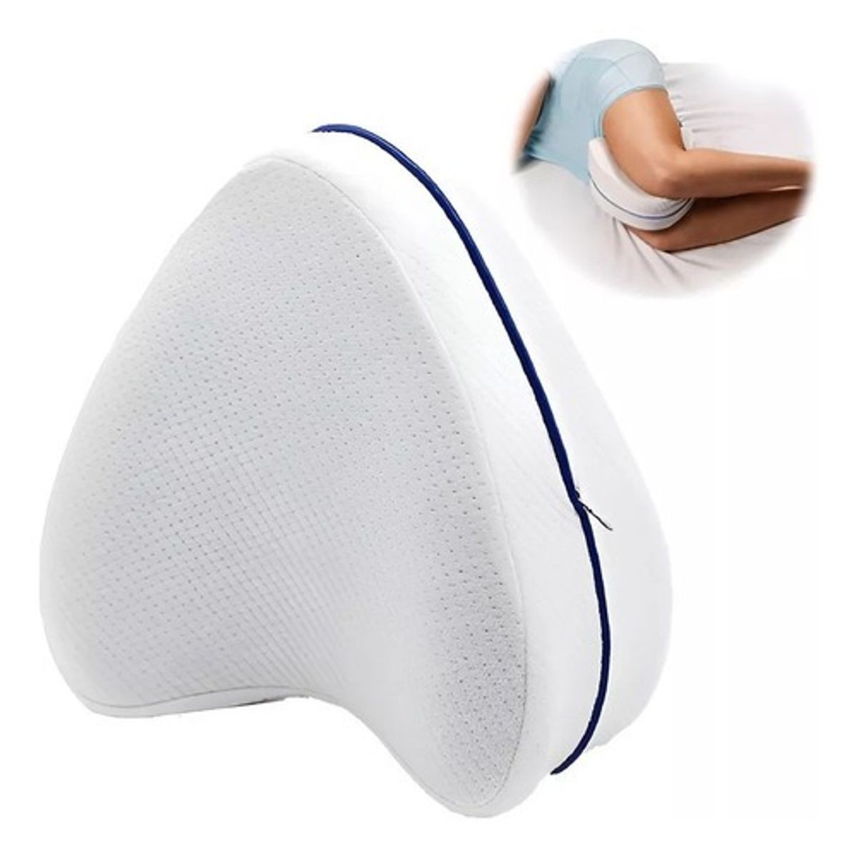 GENERICO - Pack X2 Cojín Almohada Ortopédica Piernas Viscoelástica Blanco - 228242 X 2