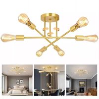 Lámpara De Techo Moderna 6 Luz E27 Lampara Colgantes Con Diy