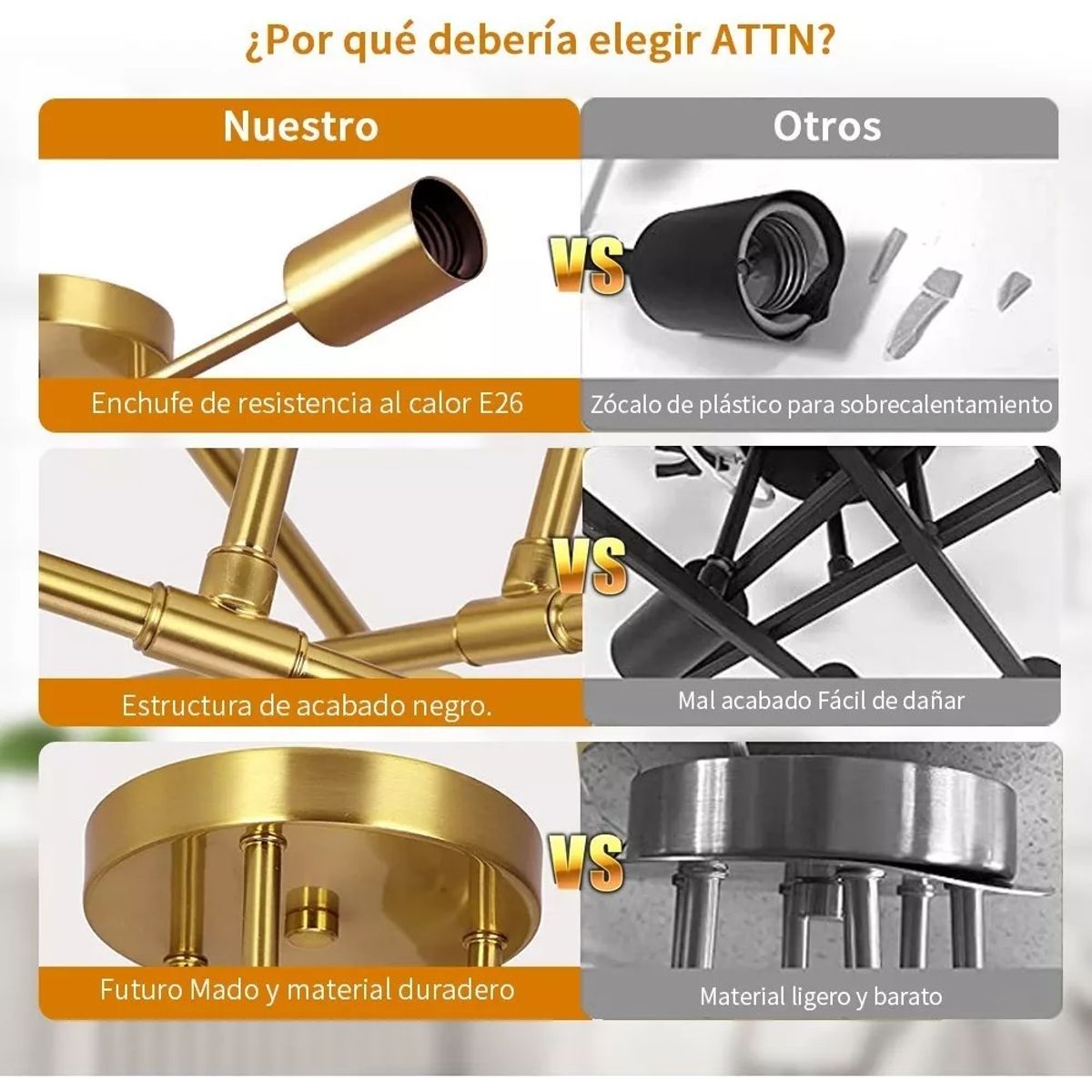 GENERICO - Lámpara De Techo Moderna 6 Luz E27 Lampara Colgantes Con Diy