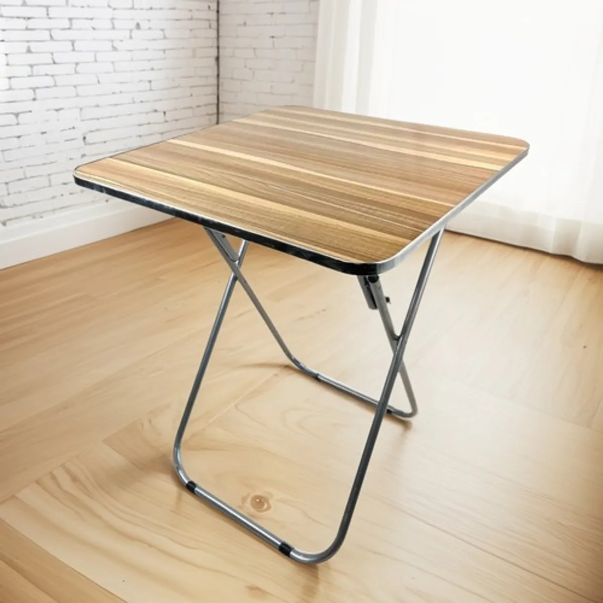 GENERICO - Mesa Plegable Portatil 60 Cm Para Exterior Multifuncional Marron Oscuro - 300014