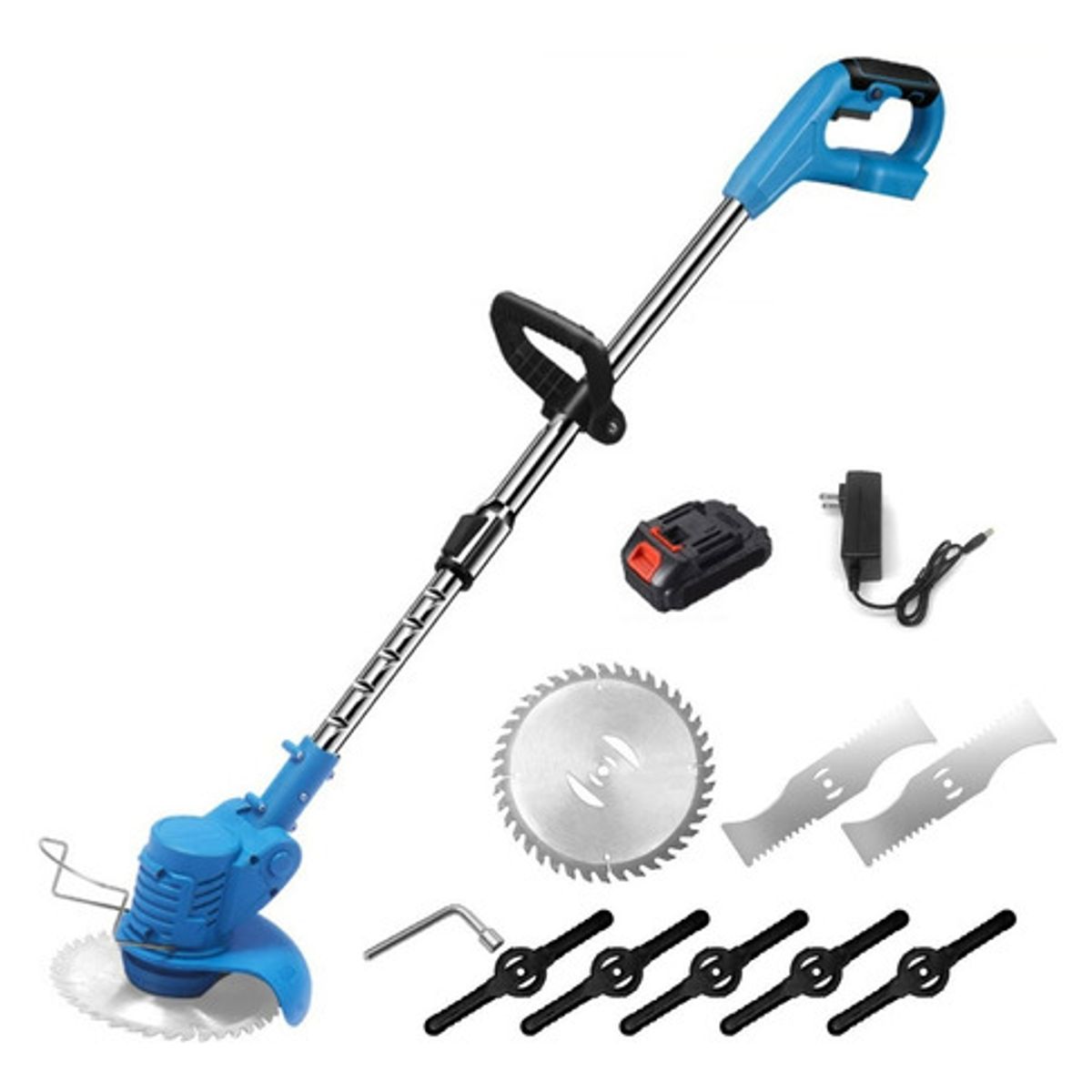 GENERICO - Podadora Altura Electrica Cortadora Pasto Cesped Inalambrica Azul