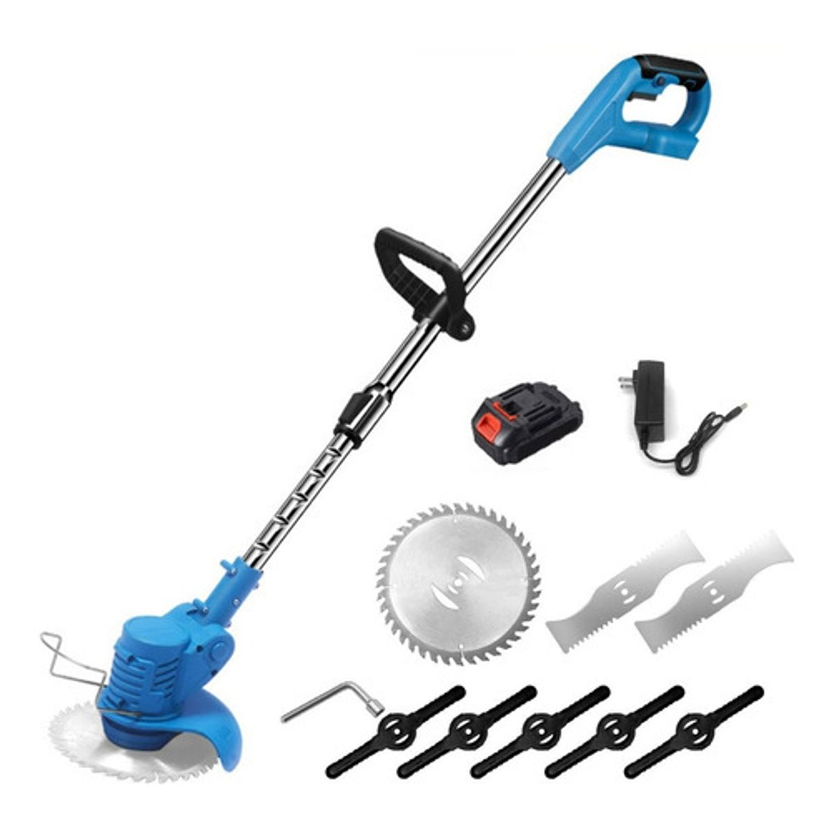 GENERICO - Podadora Altura Electrica Cortadora Pasto Cesped Inalambrica Azul