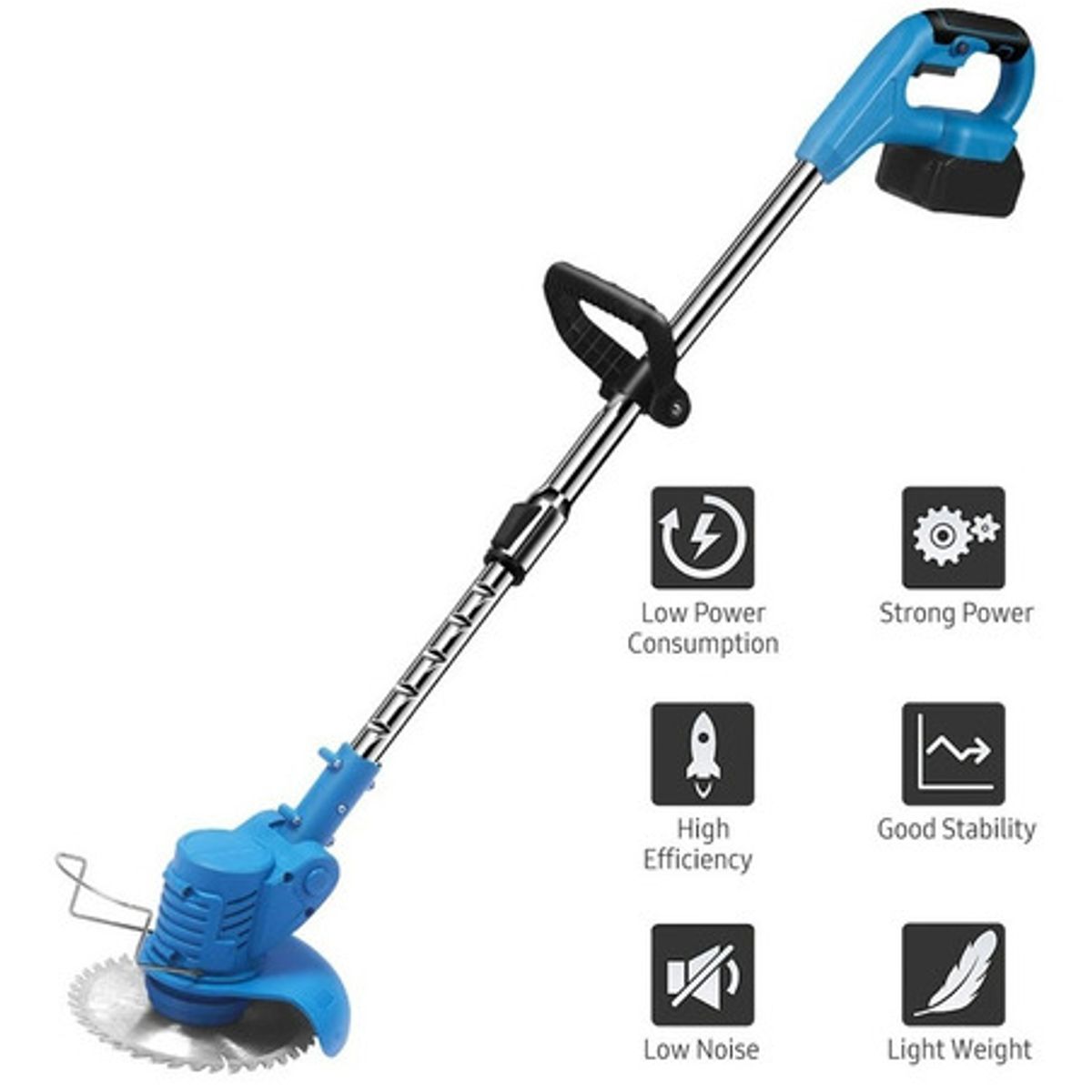 GENERICO - Podadora Altura Electrica Cortadora Pasto Cesped Inalambrica Azul