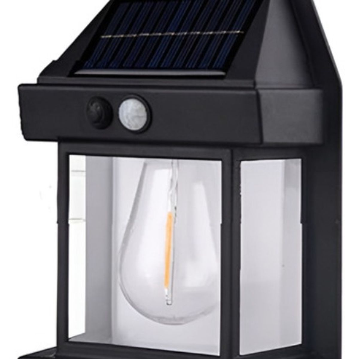 GENERICO - Pack 2 Farol Solar De Pared + Sensor Movimiento Exterior Negro
