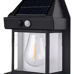 GENERICO - Pack 2 Farol Solar De Pared + Sensor Movimiento Exterior Negro