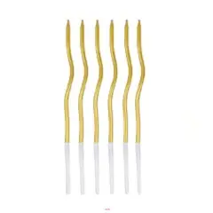 GENERICO - Velas curva dorada 6un 16cm