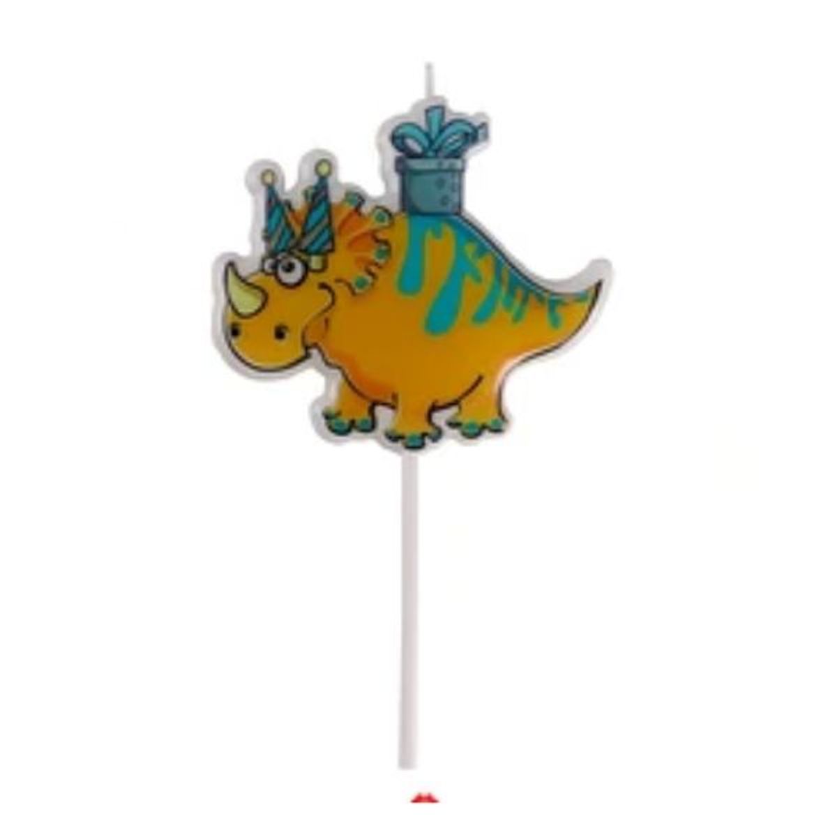 GENERICO - Vela dinosaurio amarilla 6x11cm