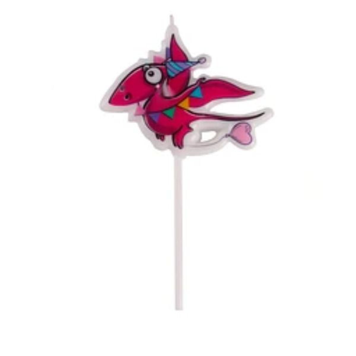 GENERICO - Vela dinosaurio roja 6x10cm