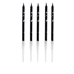 GENERICO - Velas color negro con soporte 1x13cm