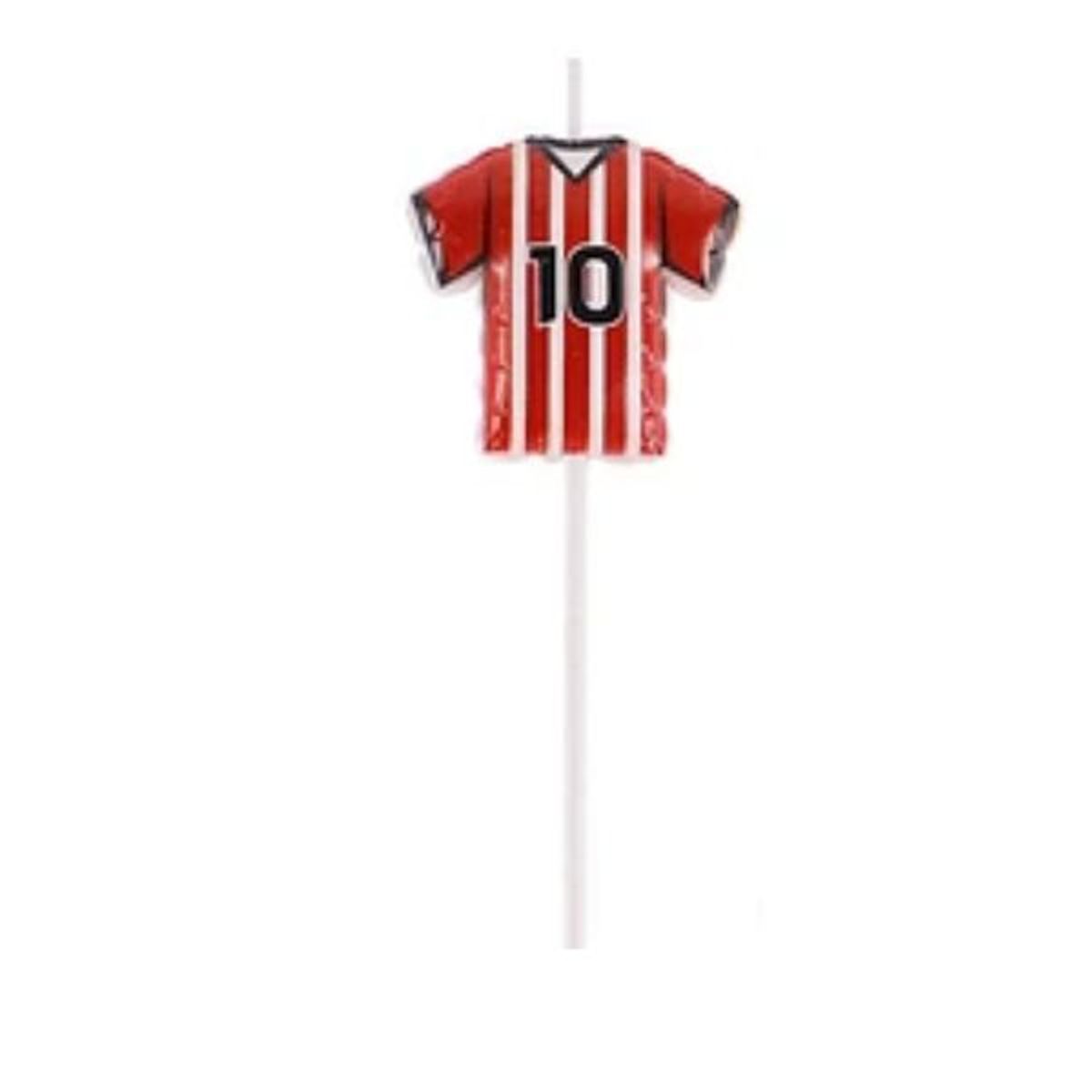 GENERICO - Velas camiseta de futbol Número 10 4x12cm diseño aleatorio 1pcs