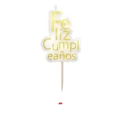 GENERICO - Vela feliz cumpleaños dorada