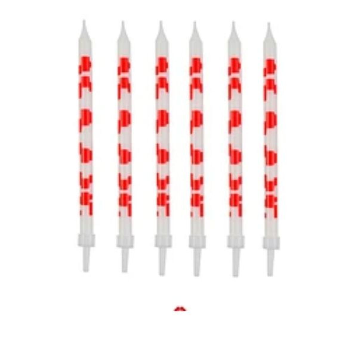 GENERICO - Velas blanco y rojo 6pcs