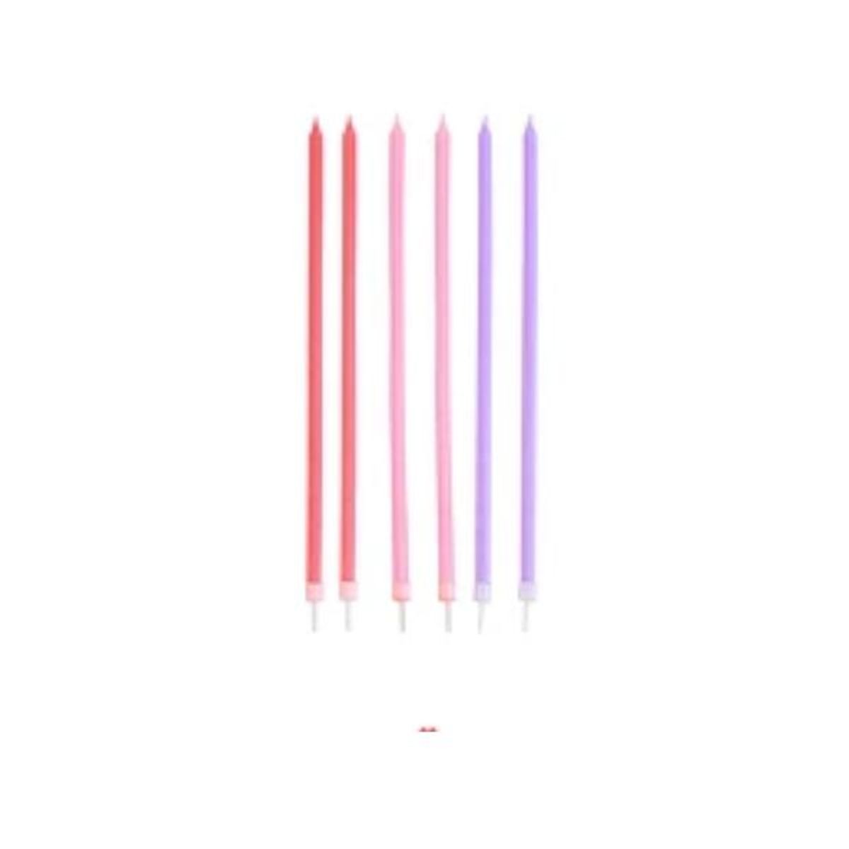 GENERICO - Set de velas de colores 6pcs 26cm