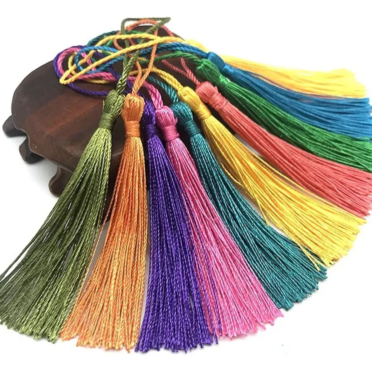 GENERICO - 100 Borlas Llaveros Decorativo Bisutería Adorno Manualidades Aleatorio 13 Cm