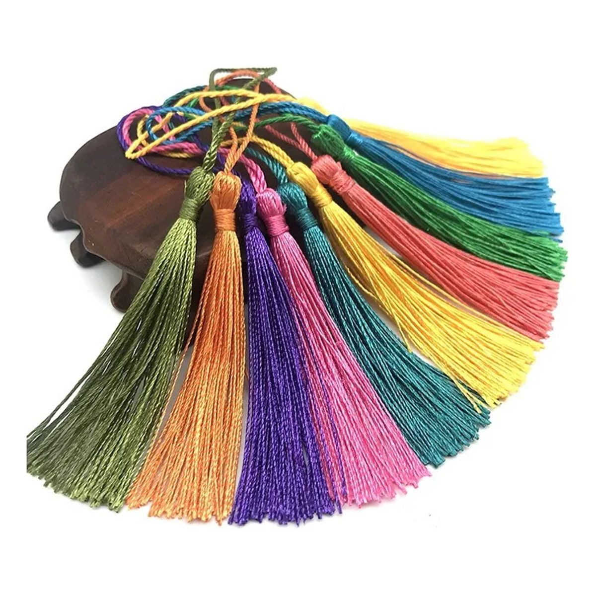 GENERICO - 100 Borlas Llaveros Decorativo Bisutería Adorno Manualidades Aleatorio 13 Cm