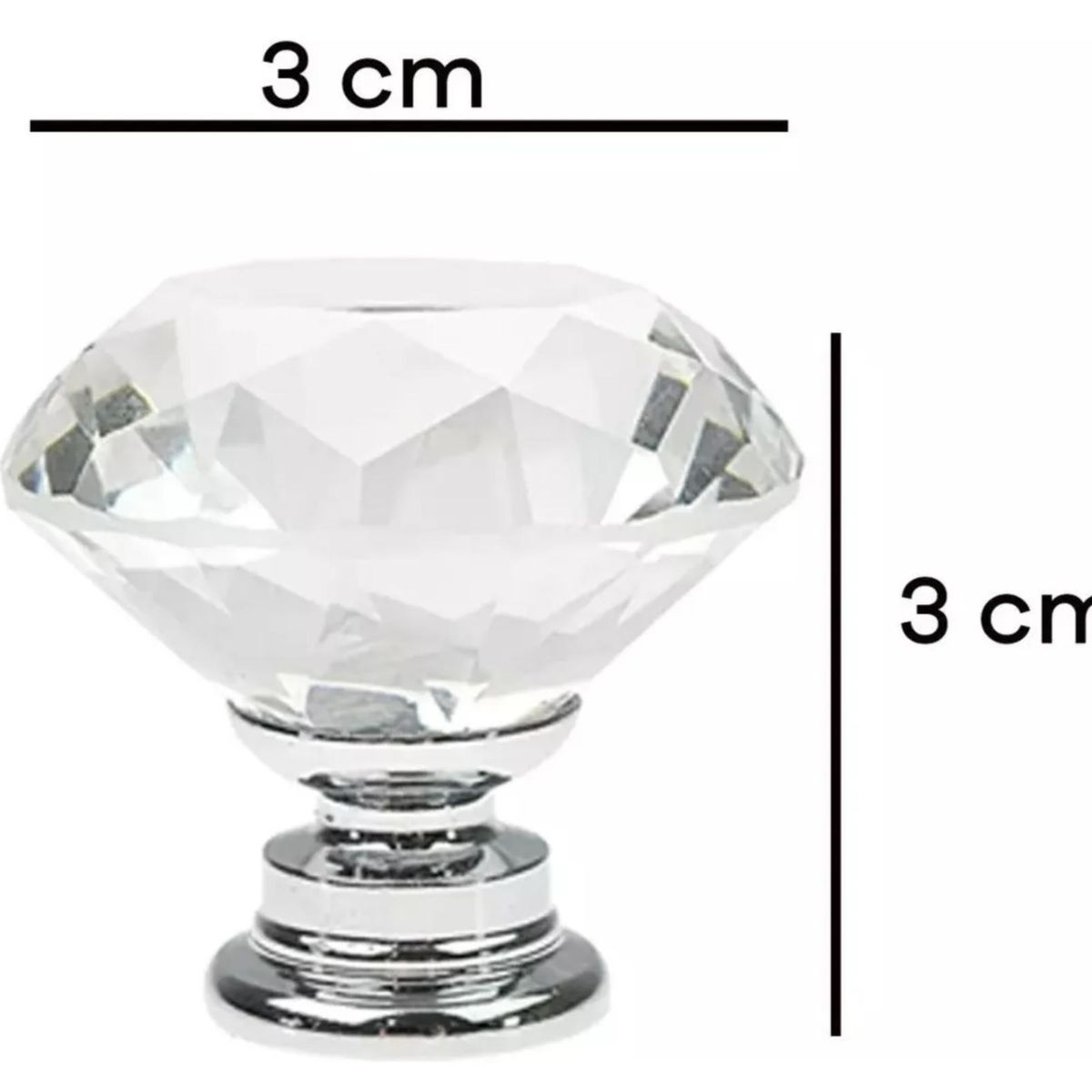 KINDA NICE - Pack 15 De Tiradores Para Cajones Estilo Diamante 30mm Blanco Diamante