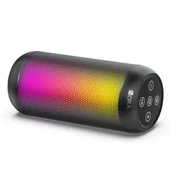 1 HORA - Parlante Bluetooth Portátil 1Hora BOC242 FM Bocina con Luces RGB Conectividad AUXUSBTF Color Negro
