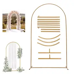 KINDA NICE - Arco De Hierro Forjado Dorado 1.8x0.8m Para Fiestas Y Boda