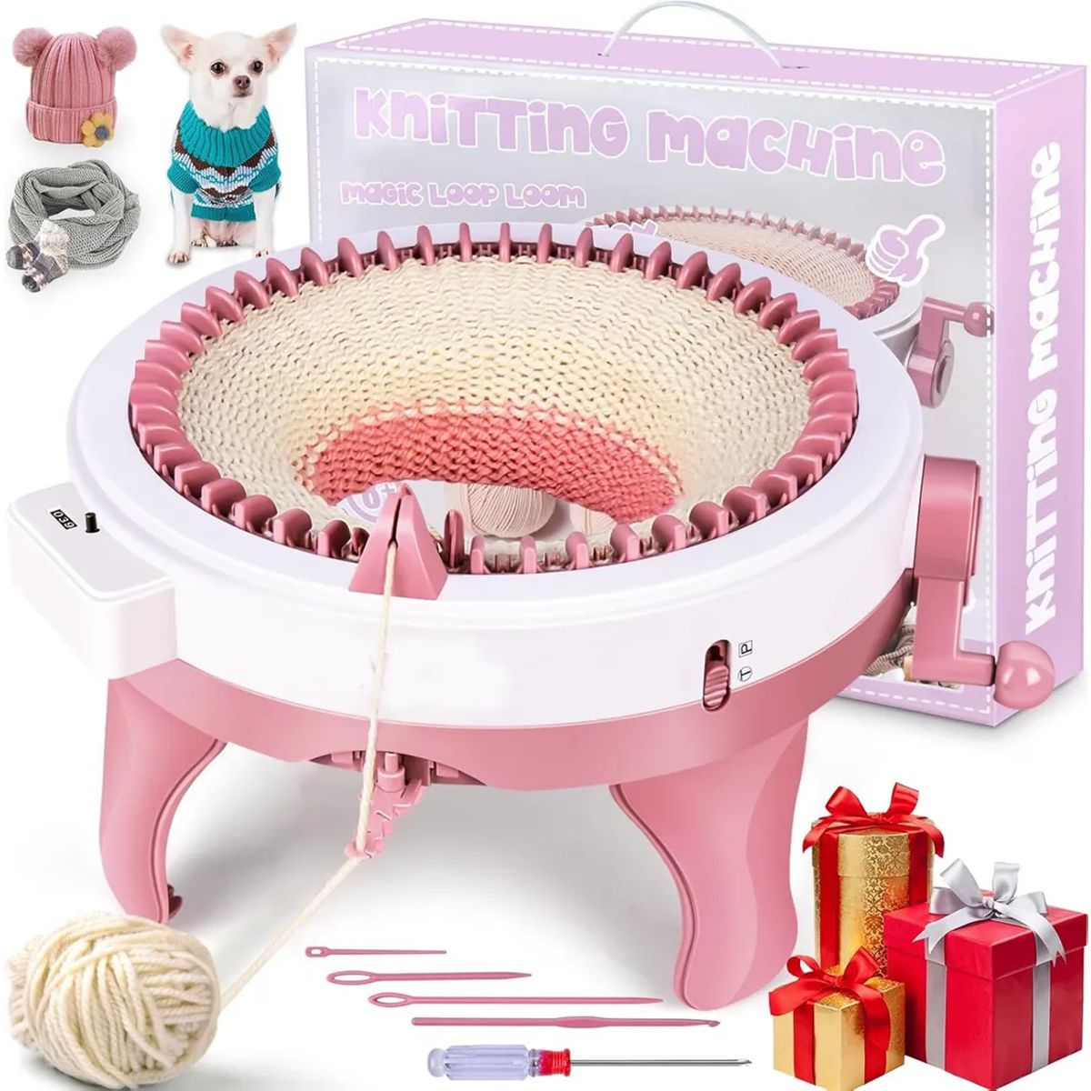 GENERICO - Máquina De Tejer Con 48 Agujas, Telar De Circular Giratorio