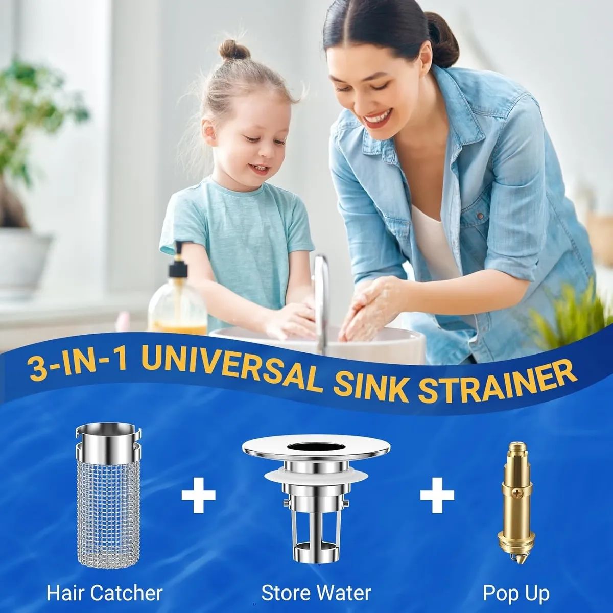 GENERICO - Pack X2 Filtro Tapón Para Ducha Fregadero Drenaje Tapa