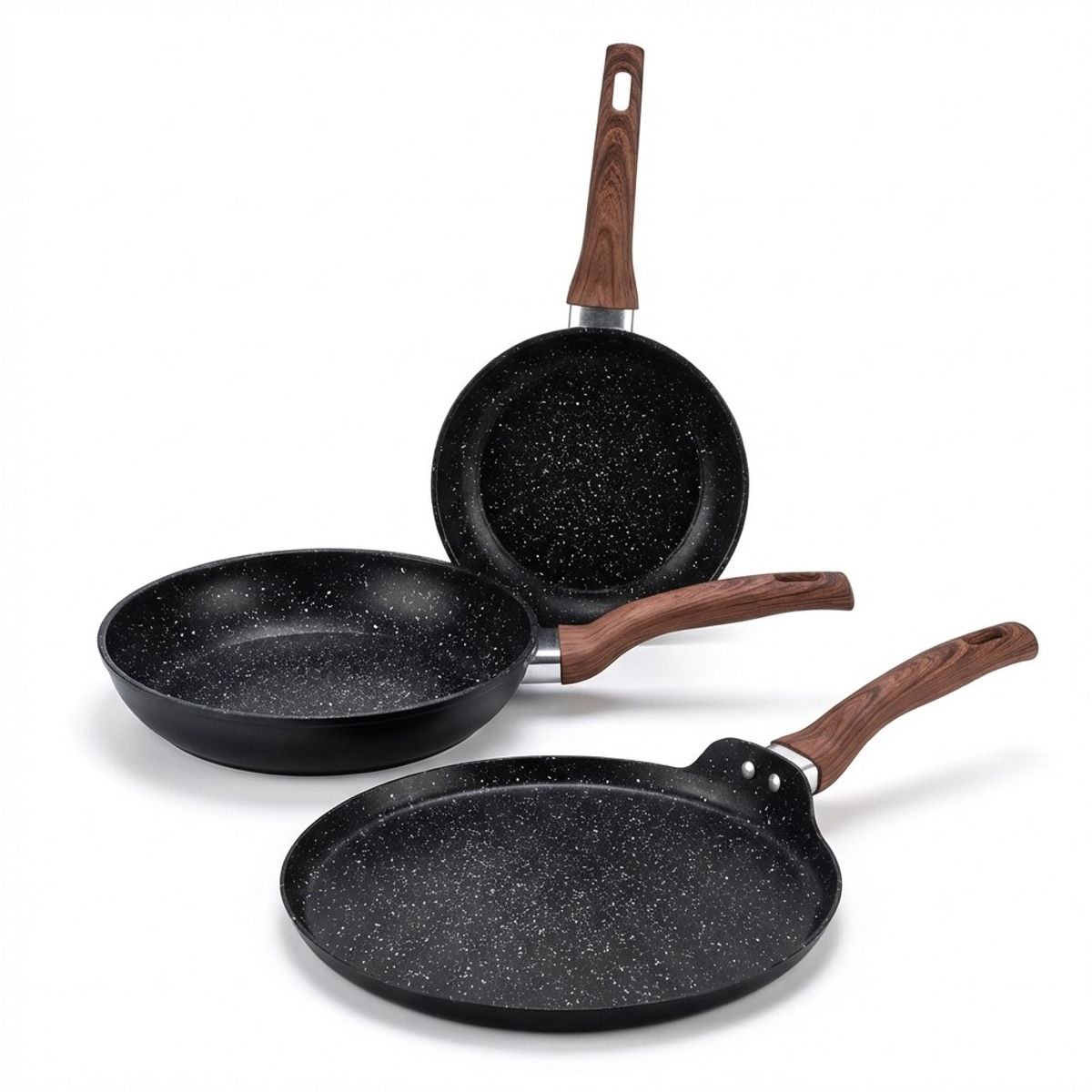 GENERICO - Set 3 Piezas Sartén y Pizza Antiadherente 20-24-28cm