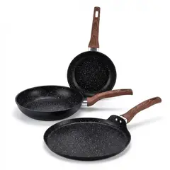 GENERICO - Set 3 Piezas Sartén y Pizza Antiadherente 20-24-28cm