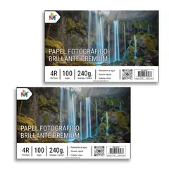 MALIK - 2x Papel Foto 10x15 240g - 200 Hojas 5760 Dpi Pro Glossy