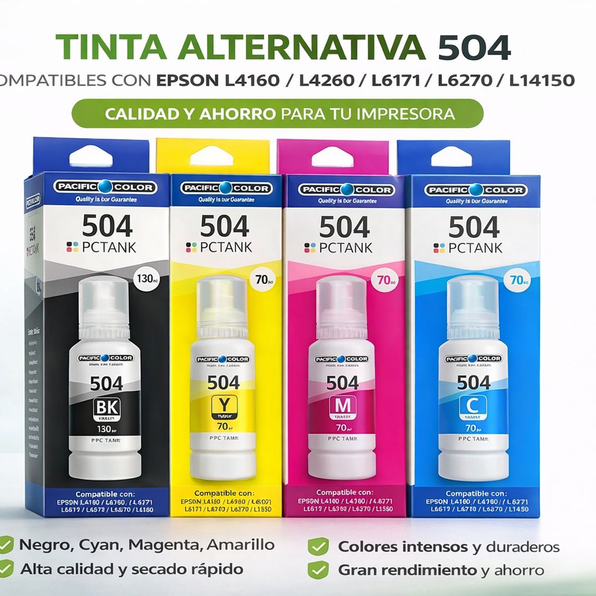 GENERICO - Pack de Tintas Alternativas 504 L4160 L4260 L6171 L6270 L14150