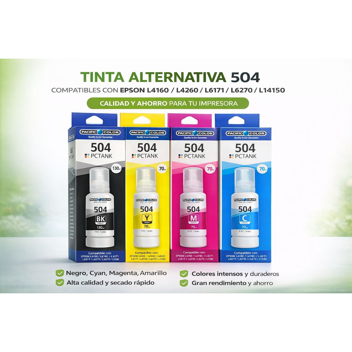 GENERICO - Pack de Tintas Alternativas 504 L4160 L4260 L6171 L6270 L14150