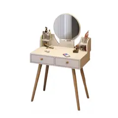 GENERICO - Tocador Madera Con Espejo 60x40x73cm Con Luz Led sin taburete