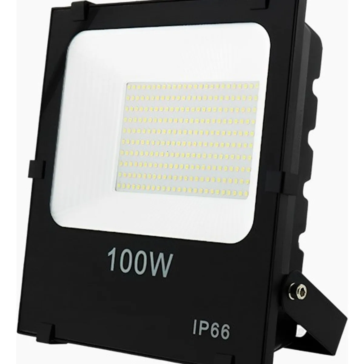 GENERICO - Foco Proyector Led Plano Reflector 100w 200 Led Exterior Negro Blanco Frío