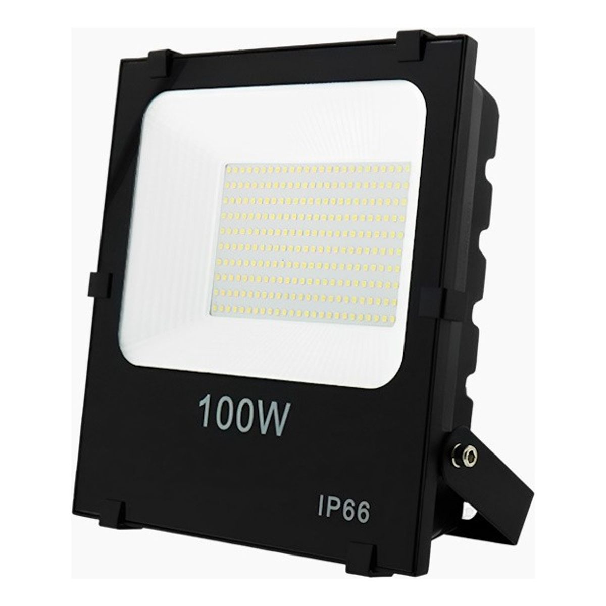 GENERICO - Foco Proyector Led Plano Reflector 100w 200 Led Exterior Negro Blanco Frío