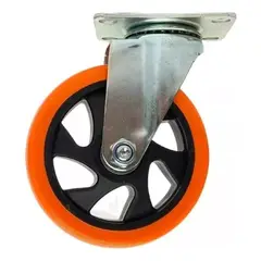GENERICO - Rueda Para Carros Muebles 4 Pulgadas 150 Kg Naranja - 329002
