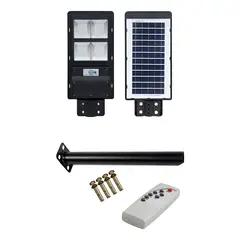 GENERICO - Lampara Foco Led Solar Ip67 400w Control Remoto + Soporte Negro - 003355