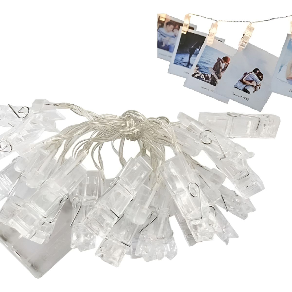 GENERICO - Guirnalda Luces Led Clip 20 Pinzas Perritos Porta Foto 4 Mts 263003 C17