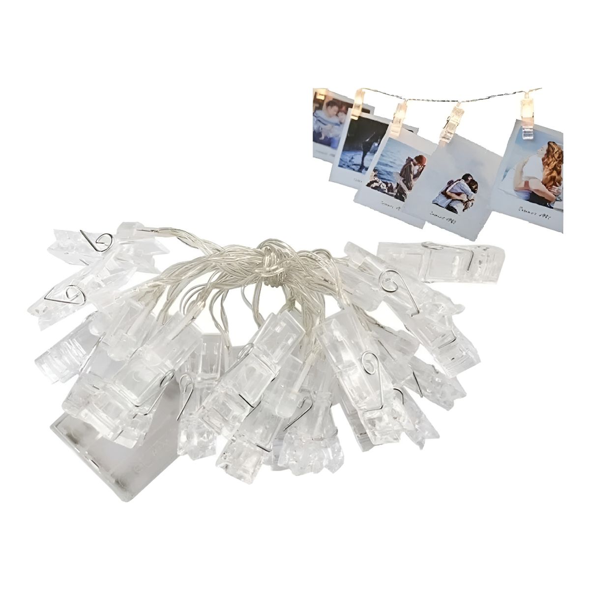 GENERICO - Guirnalda Luces Led Clip 20 Pinzas Perritos Porta Foto 4 Mts 263003 C17