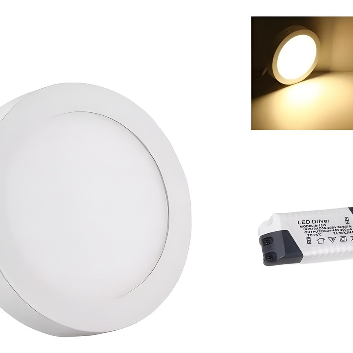 GENERICO - X4 Foco Panel Plafón Led 18w Sobrepuesto Redondo Luz Cálida