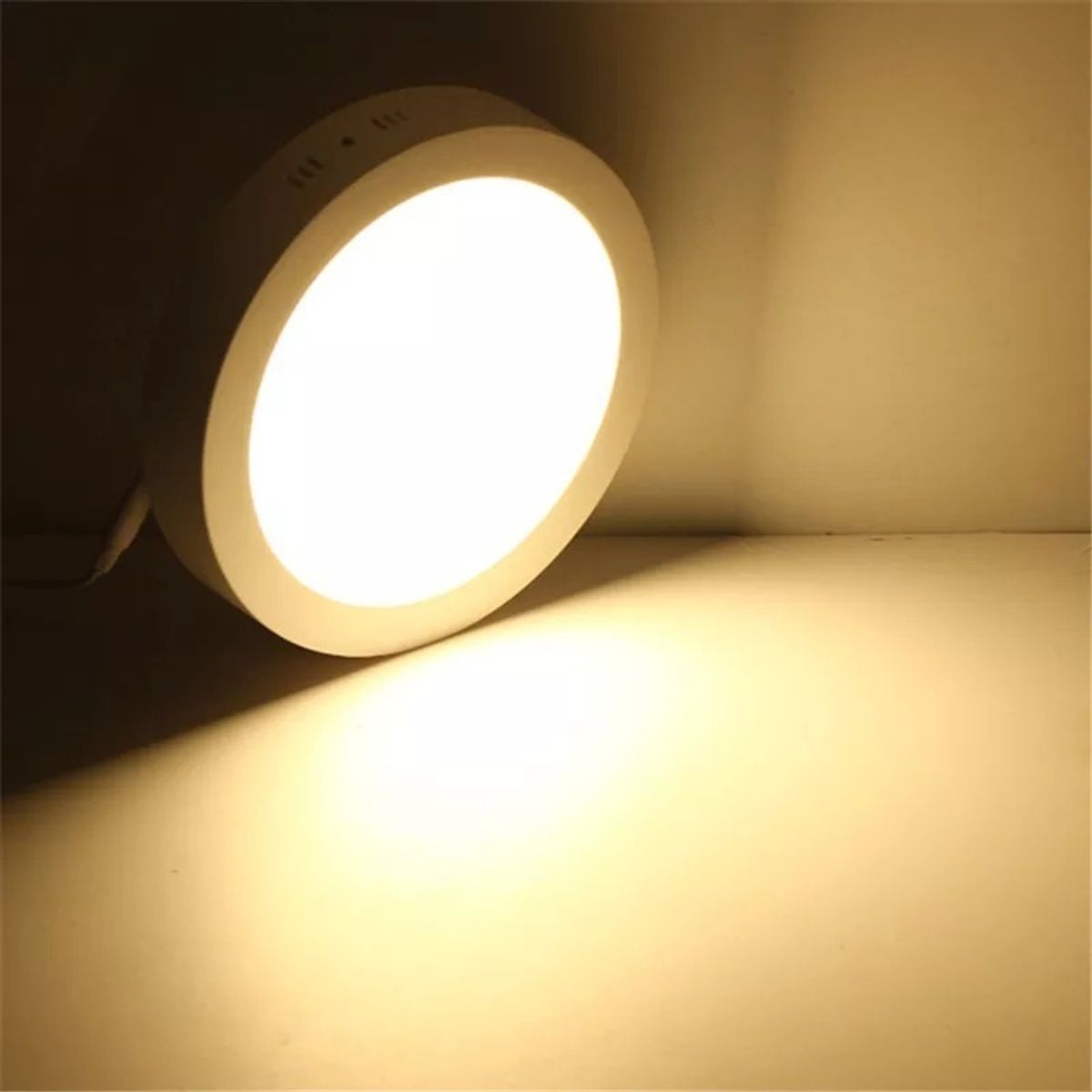 GENERICO - X4 Foco Panel Plafón Led 18w Sobrepuesto Redondo Luz Cálida
