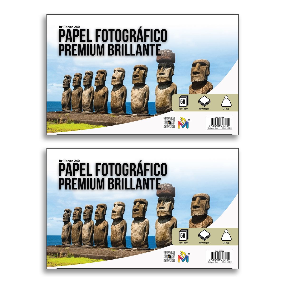 MALIK - Papel Foto Glossy 13x18 210g - 200 Hojas Waterproof 5x7"