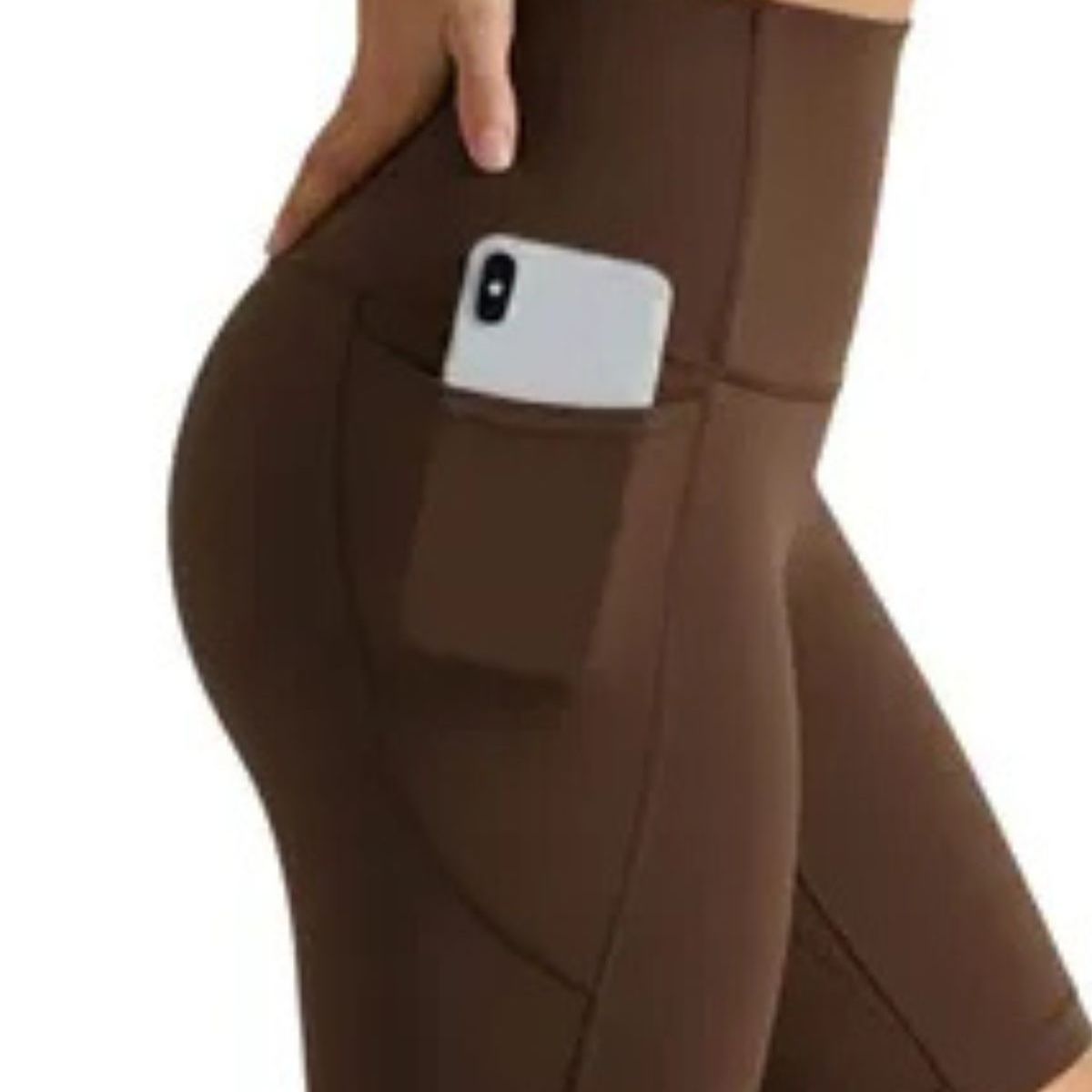 LOOK SHOP - Calza Corta Mujer, Short Deportivo Tiro Alto, Bolsillos 0358