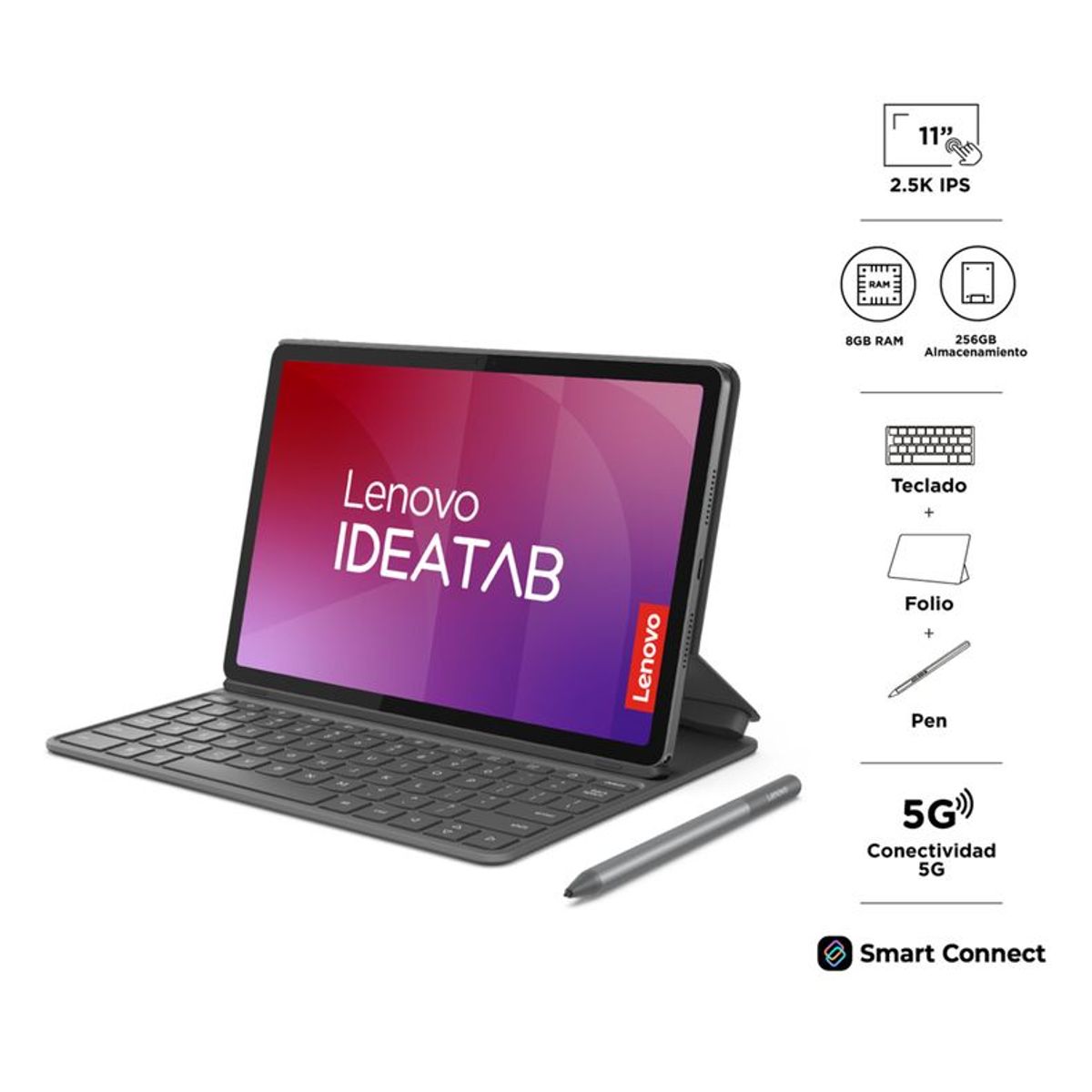 LENOVO - Lenovo Tablet IdeaTab 11" 8GB 256GB WiFi 5G + Teclado y Lápiz