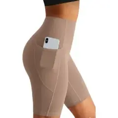 LOOK SHOP - Calza Corta Mujer, Short Deportivo Tiro Alto, Bolsillos 0358