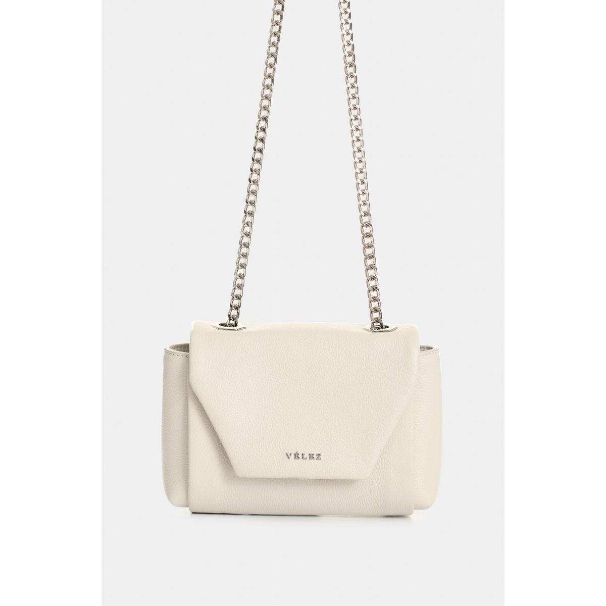 VELEZ - Vélez Cartera Lili De Cuero Para Mujer Con Cadena Blanco