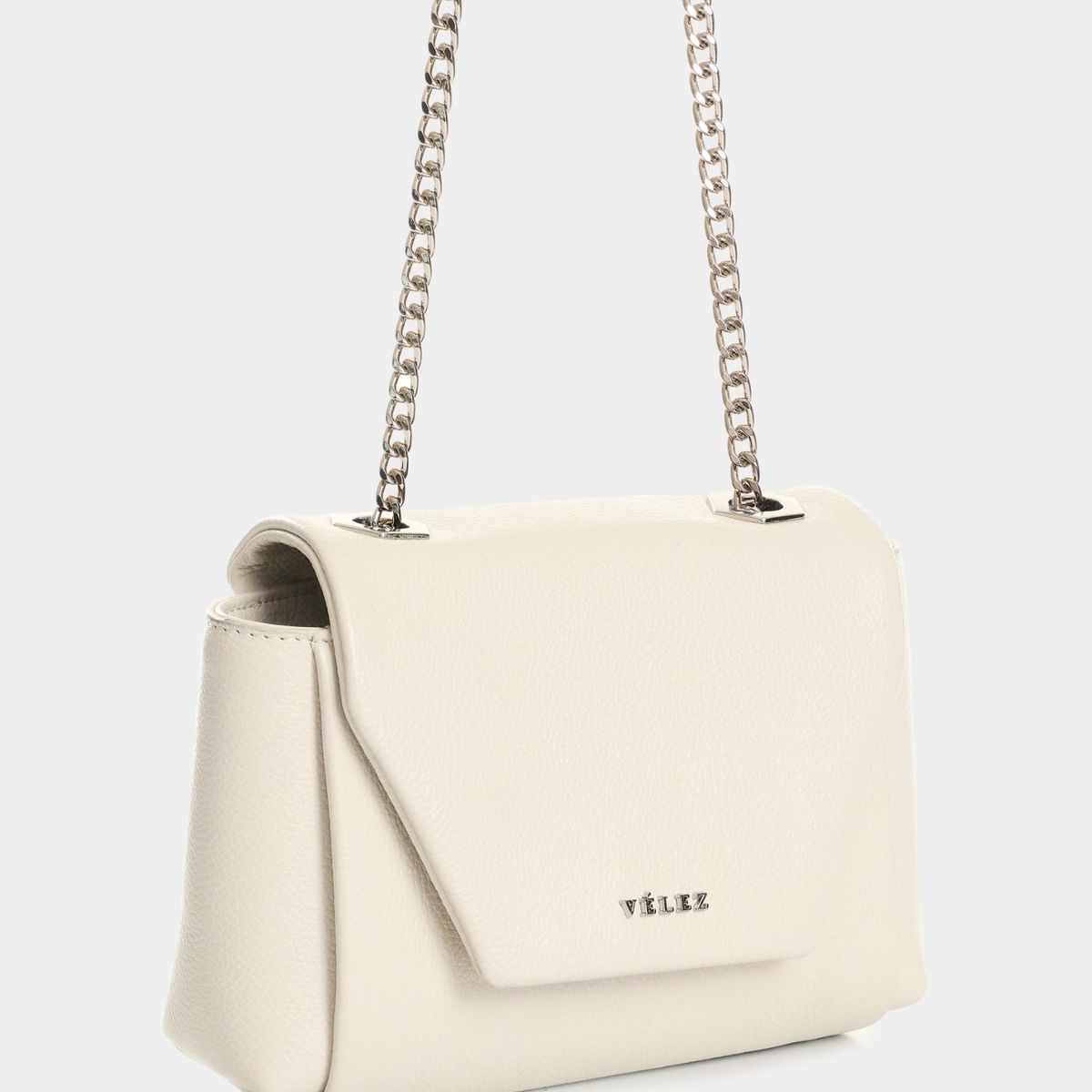 VELEZ - Vélez Cartera Lili De Cuero Para Mujer Con Cadena Blanco
