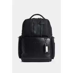 VELEZ - Mochila security de lona para hombre detalles en cuero