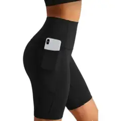 LOOK SHOP - Calza Corta Mujer, Short Deportivo Tiro Alto, Bolsillos 0358