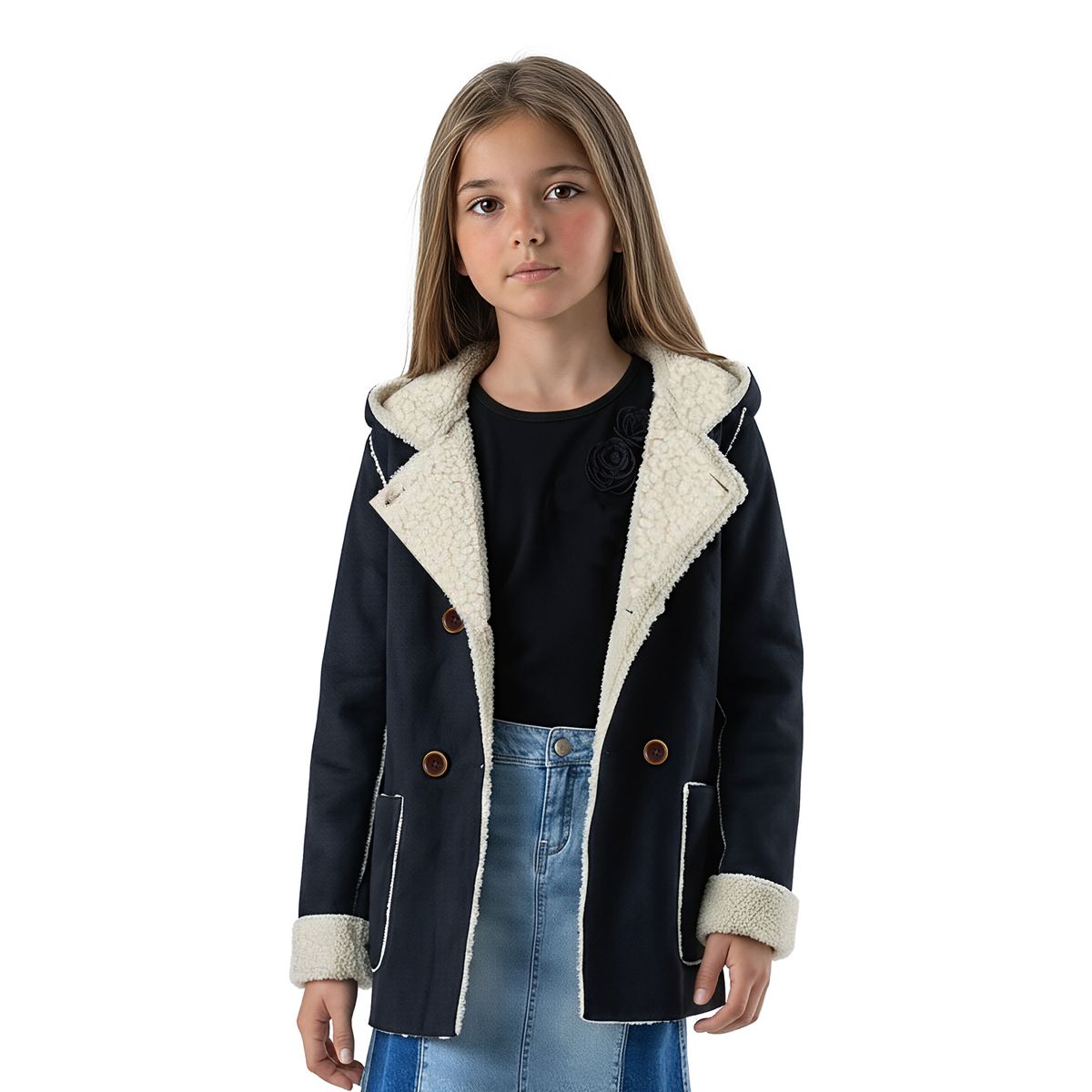 EXCEPTION - Chaqueta Tipo Gamuza Interior Chiporro Reversible Niña Exception