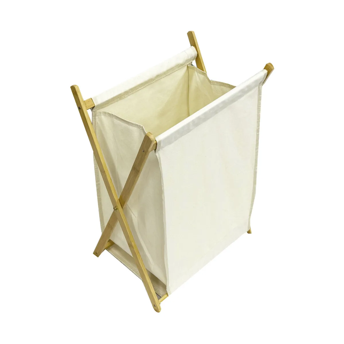 GENERICO - Canasto ropa sucia plegable beige 40x34x56.5cm casa viva